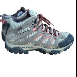 Merrell Moab II 2 Mid Ankle Waterproof Hike Walk Outdoor Tan Black Women 7.5